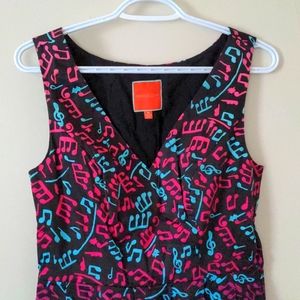 Modcloth musical notes printed dress NWOT  (Size M)